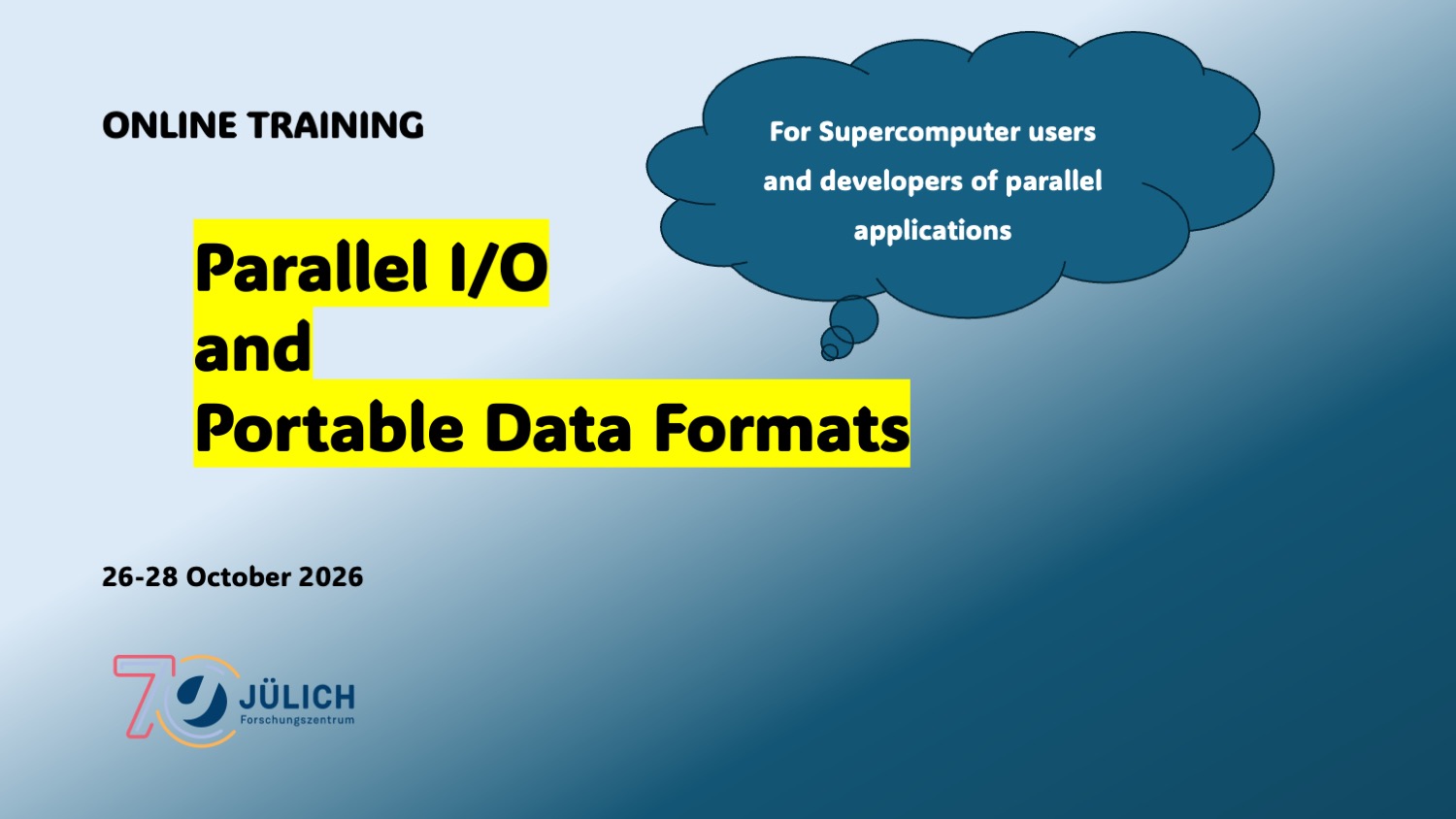 Parallel I/O and Portable Data Formats